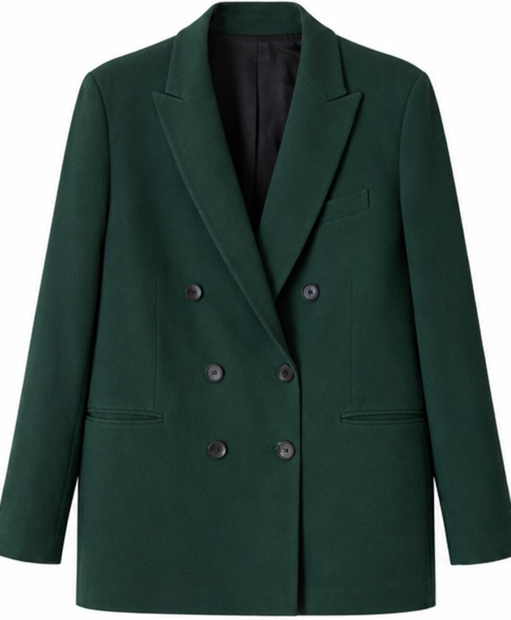 Zara Green Double Breasted Blazer Oversized Sz XL